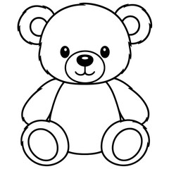 Cute teddy bear sketch silhouette