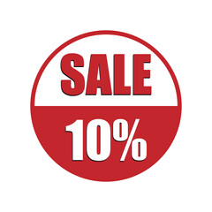 SALE 10% vector, round shape 10% discount sales tag vector, 10% discount online banner sales tag
