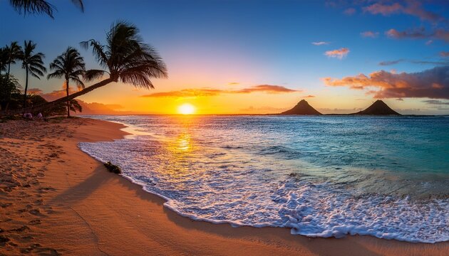sunrise at lanikai beach in kailua oahu hawaii