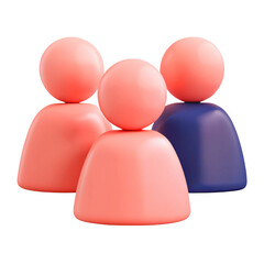 3d group of people icon isolated on transparent background