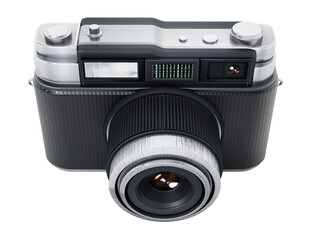 Vintage camera isolated on transparent background. 3D illustration