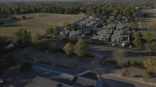 Aerial view of community and park
