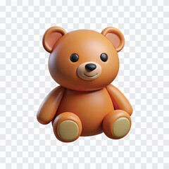 3D Teddy Bear Icon PNG | Cute Plush Toy, Baby Gift, Childhood Comfort Illustration