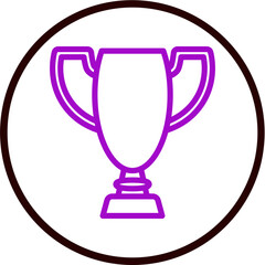 Trophy Vector Line Purple Circle Black