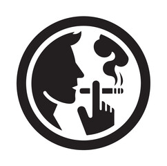 No Smoking icon No smoking, No smoking symbol. no smoke circle in black vector