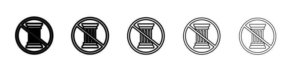 no pillar icon simple vector outline logo