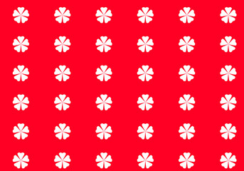 A vibrant seamless pattern featuring evenly spaced white polka dots on a bold red and white background. This eye-catching design is perfect for use in textiles, wallpapers, digital backgrounds.