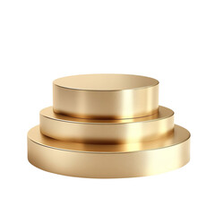 gold round podiums isolated on transparent background