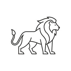 Line art Animals: lion, tiger, icon logo design