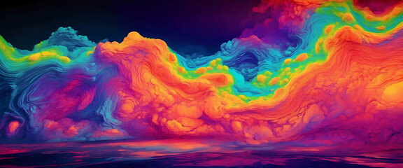 Vivid Abstract Colorful Background in a Dreamlike Swirling Artistic Display
