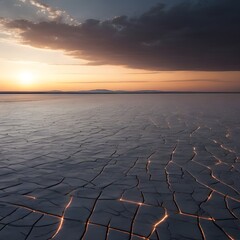 Luminous Grid Plains and Fractured Ground – Futuristic Digital Terrain