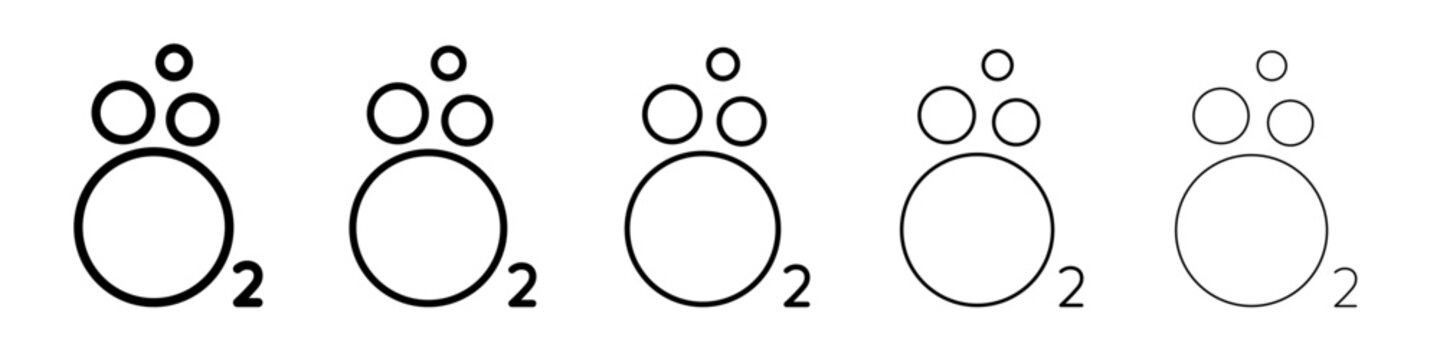 O2 icon simple vector outline logo