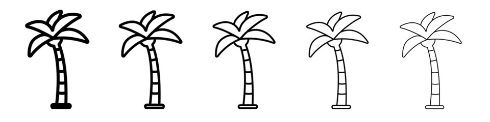 palm tree icon simple vector outline logo