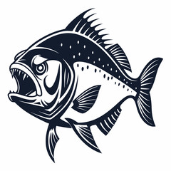 Fototapeta premium Vector illustration of a cartoon fish on a white background, perfect for designs related to sea life, aquariums, or fishing