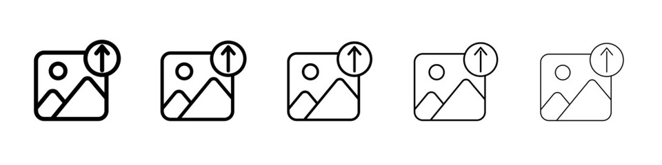 photo upload icon simple vector outline logo