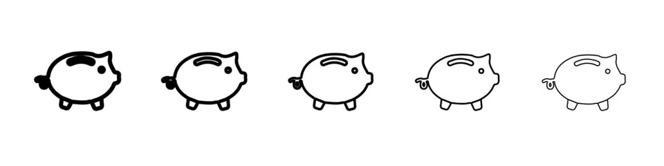 piggy bank icon simple vector outline logo