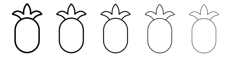 pineapple icon simple vector outline logo