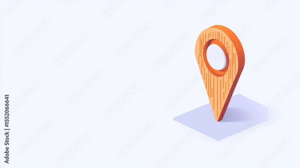 Poster vibrant geometric location marker icon for navigation and mapping applications in digital environmen