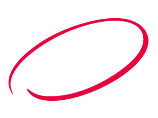 Hand drawn red circle highligter. Vector marker circle line