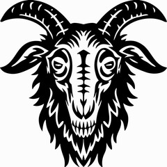 Fototapeta premium Horrifying Undead Goat Head Illustration