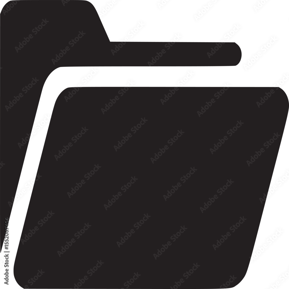 Aufkleber a minimalist black folder icon with a white outline on a plain white background image view