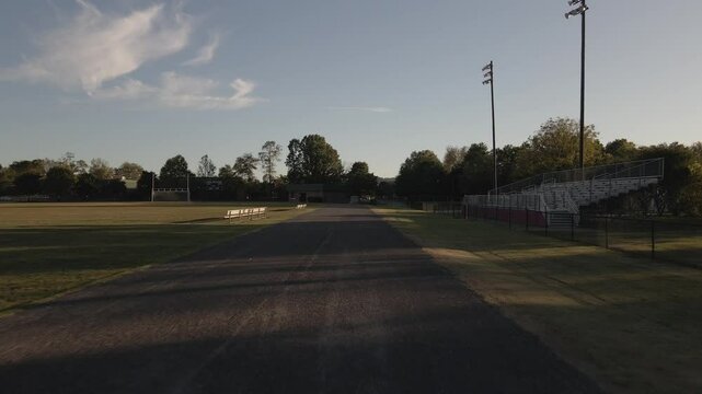 Evening practice at the local high school track