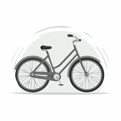 Fototapeta premium A flat vector illustration of a bicycle with an urban theme, rendered in monochrome gray tones, perfect for city-related designs or minimalist graphics.