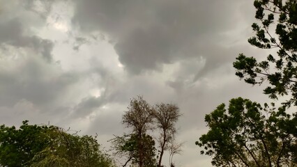 Dark rain clouds in the sky