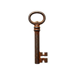 Antique Rusty Key Vintage Metal Key Image on transparent background