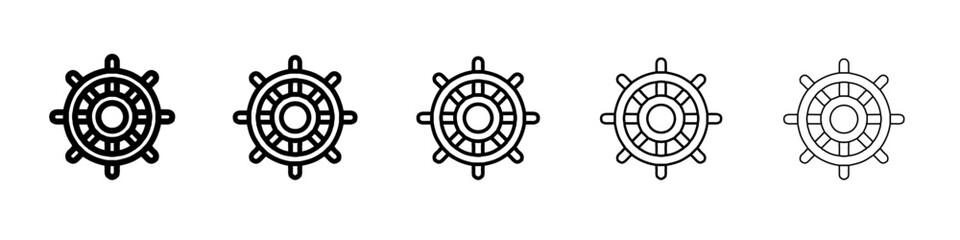 ship wheel icon simple vector outline logo