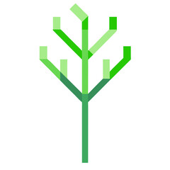 Green Abstract Tree Design with Minimalist Style for Creative Projects