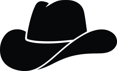 Silhouette Cowboy hat classic western headwear symbol Vector Illustration