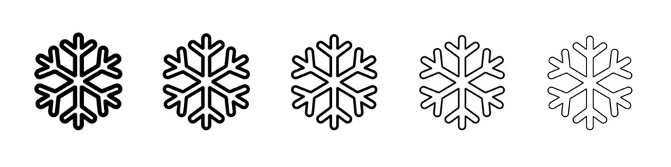 snow flake icon simple vector outline logo