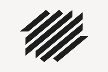 Diagonal Slashes Negative Space Symbol