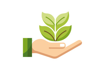 Eco Hand Leaf Sustainability Icon