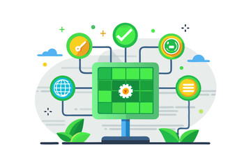 Eco Grid Panel Energy Icon