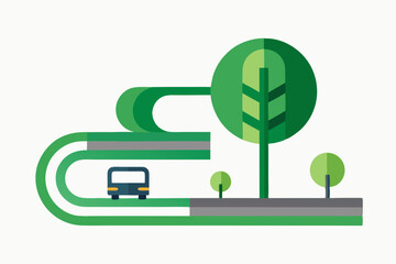 public transport green route symbol