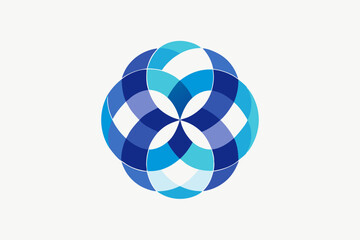 intersecting semicircles flower brand icon
