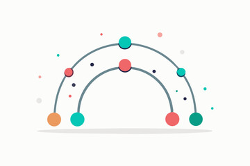 minimal arc orbiting dots abstract