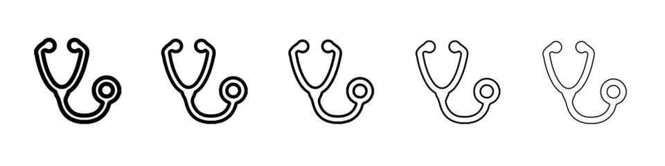stethoscope icon simple vector outline logo