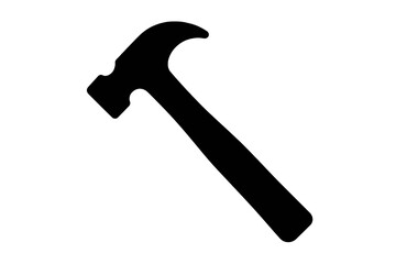 Black solid hammer icon for construction or repair use.