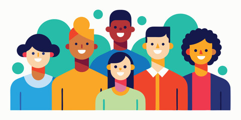 Diverse group of smiling people teamwork collaboration