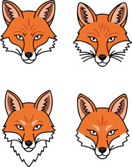 Red Fox Face Variations: Illustrations for Design Projects