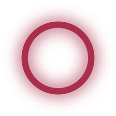 A red circle with a white center and soft red gradient glow surrounds it, creating a minimalist, calming effect on a white background.