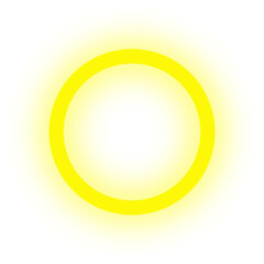 Bright yellow circle with a soft glow on a white background, resembling a sun or halo. Conveys warmth and positivity with a minimalist design.