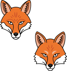Obraz premium Red Fox Head Illustrations: Perfect for Branding & Design Projects