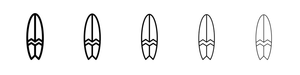 surfing board icon simple vector outline logo