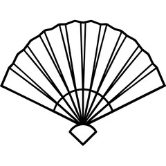 Minimal Folding Fan Line Art
