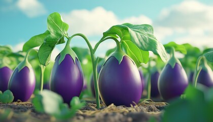 Greenhouse Dedicated To Growing Eggplants, With A Focus On Providing The Ideal Conditions For The Plants To Thrive And Produce High Quality Produce.