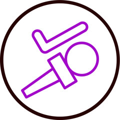 Mic On Vector Line Purple Circle Black